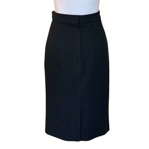Prada Milano black knit pencil skirt, 44, minimalist, office, modest, designer